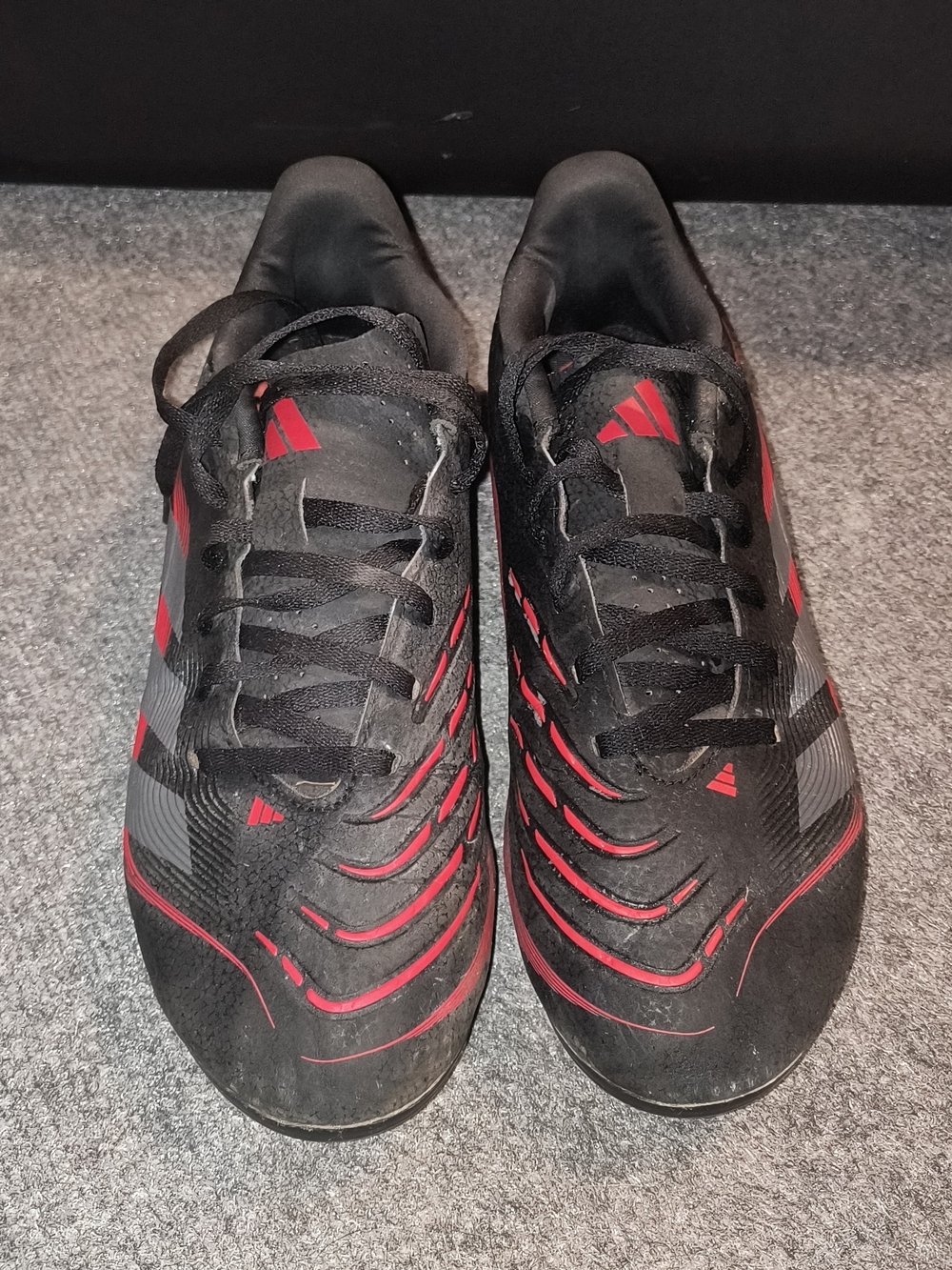 Adidas Kids Black & Red Soccer Cleats